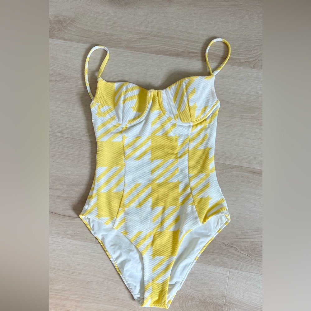 ONIA Yellow and White Kids One Piece Swimsuit